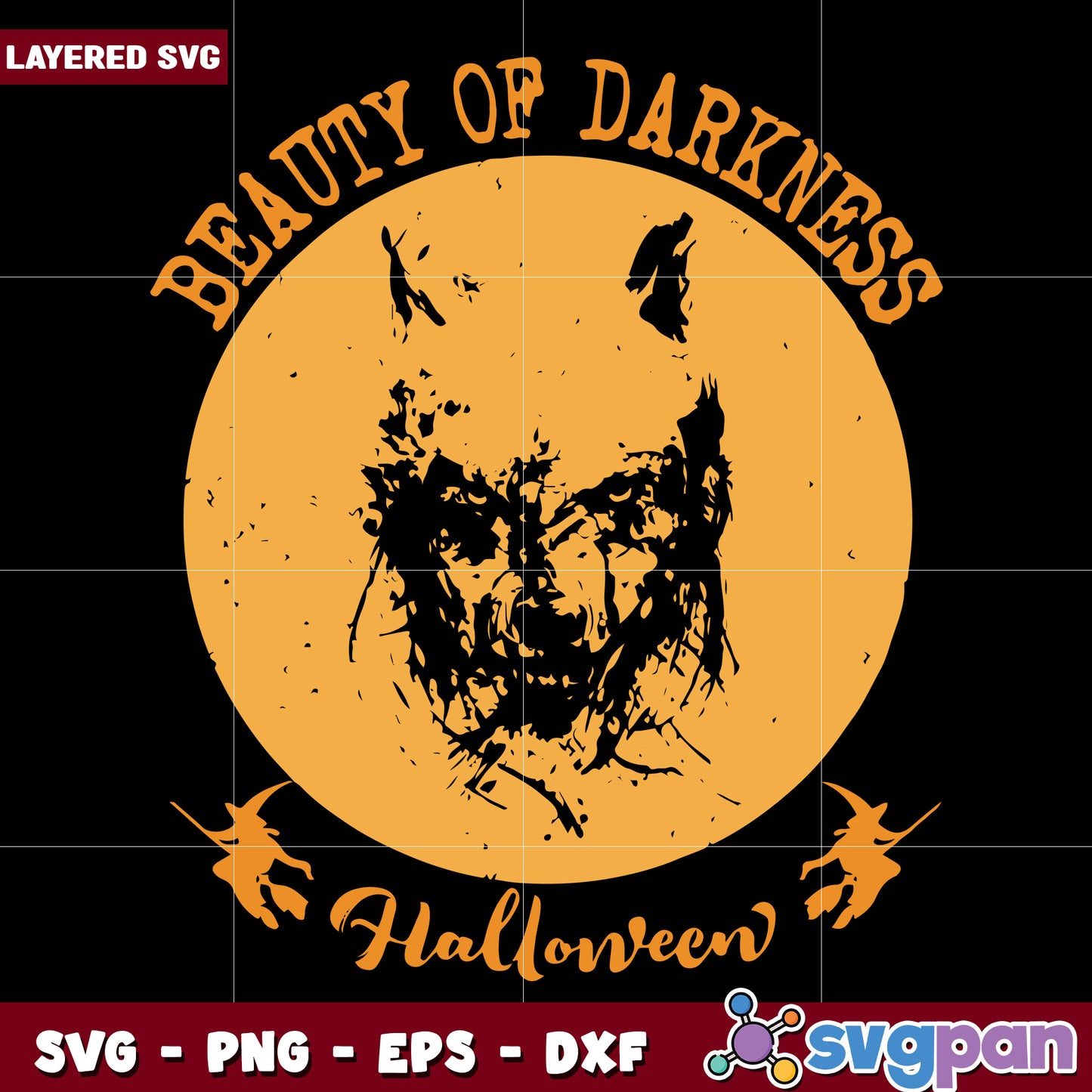 Beauty of darkness halloween svg, gothic halloween quote svg, spooky elegant design svg