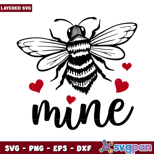 Bee Mine SVG Design, Perfect for Love and Spring Crafts