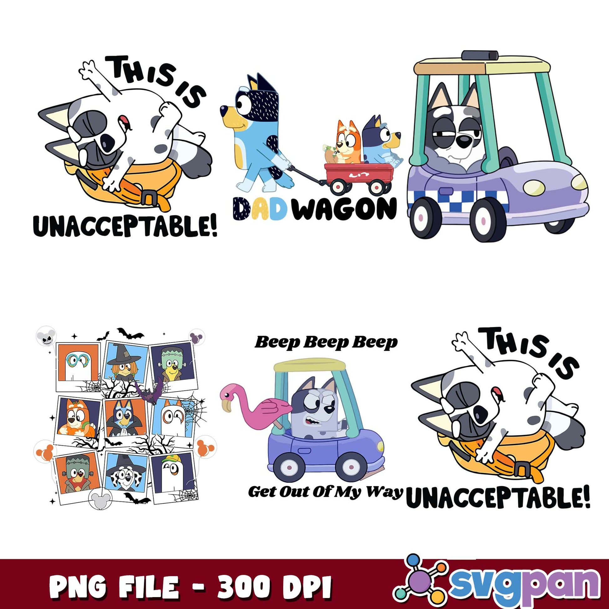 Beep beep beep dad wagon png bundle