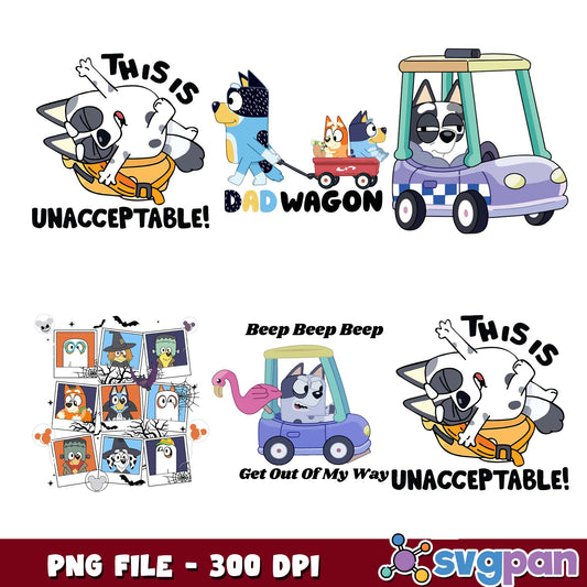 Beep beep beep dad wagon png bundle