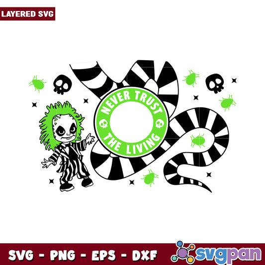 Beetlejuice Inspired SVG Design, Perfect for Halloween Crafts