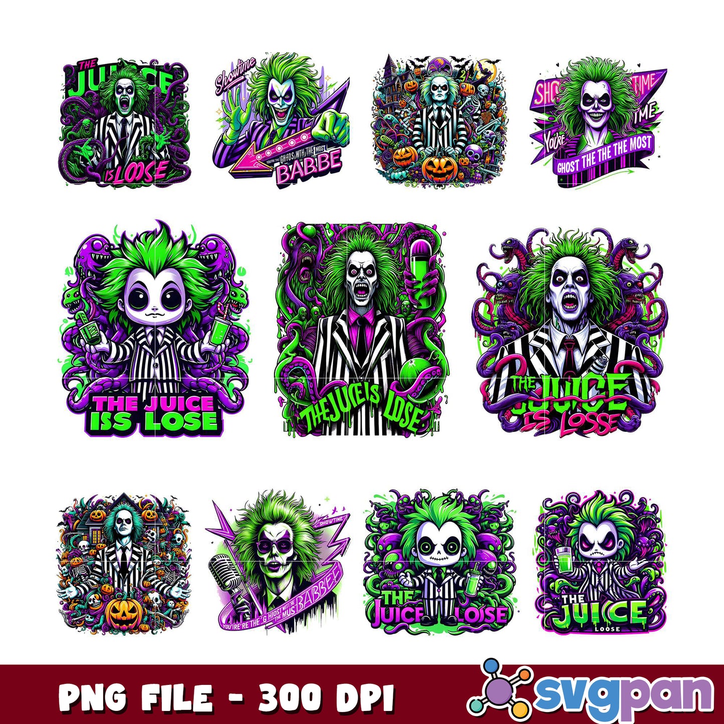 Beetlejuice PNG Bundle 12 Designs