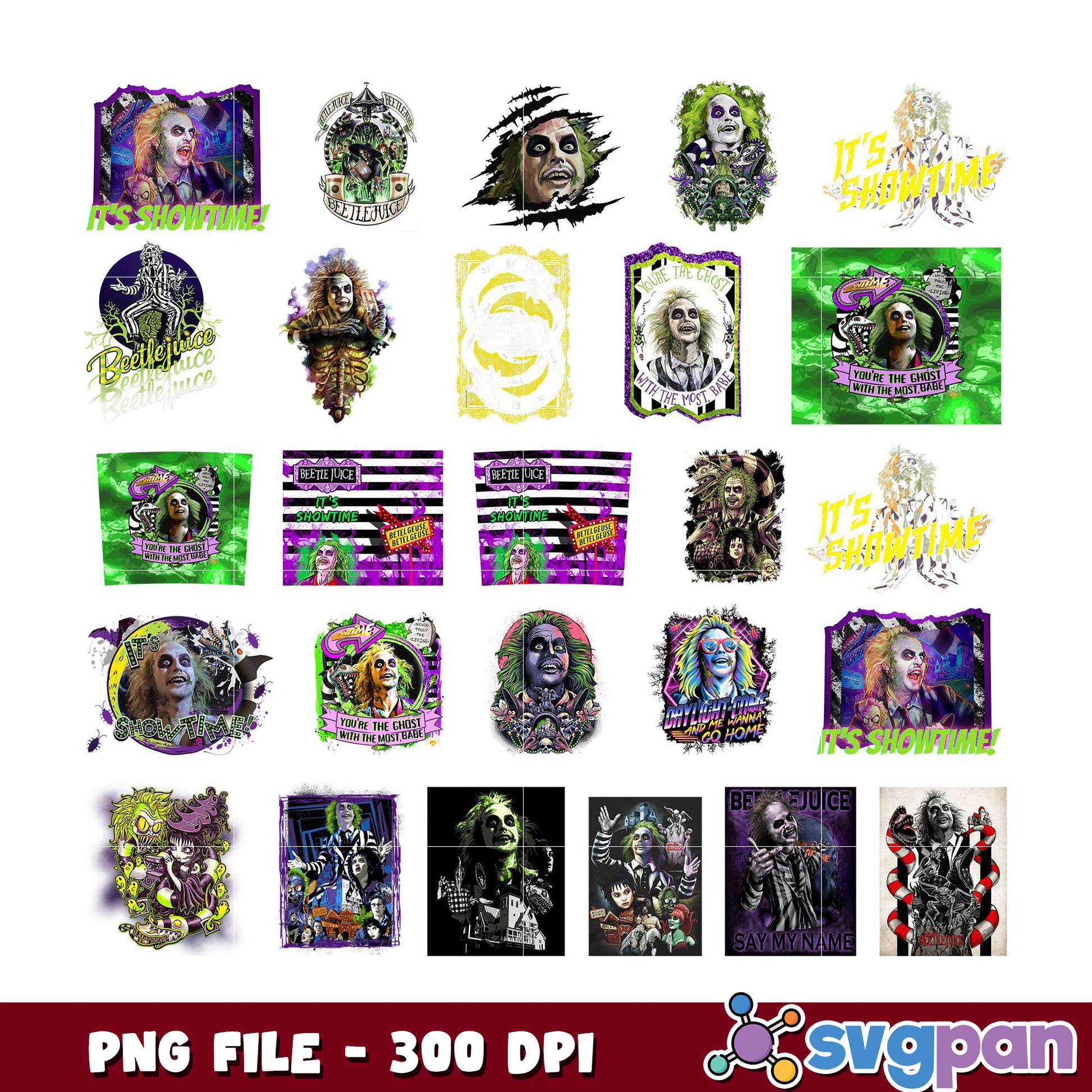 Beetlejuice PNG Bundle 20 Designs 300 DPI
