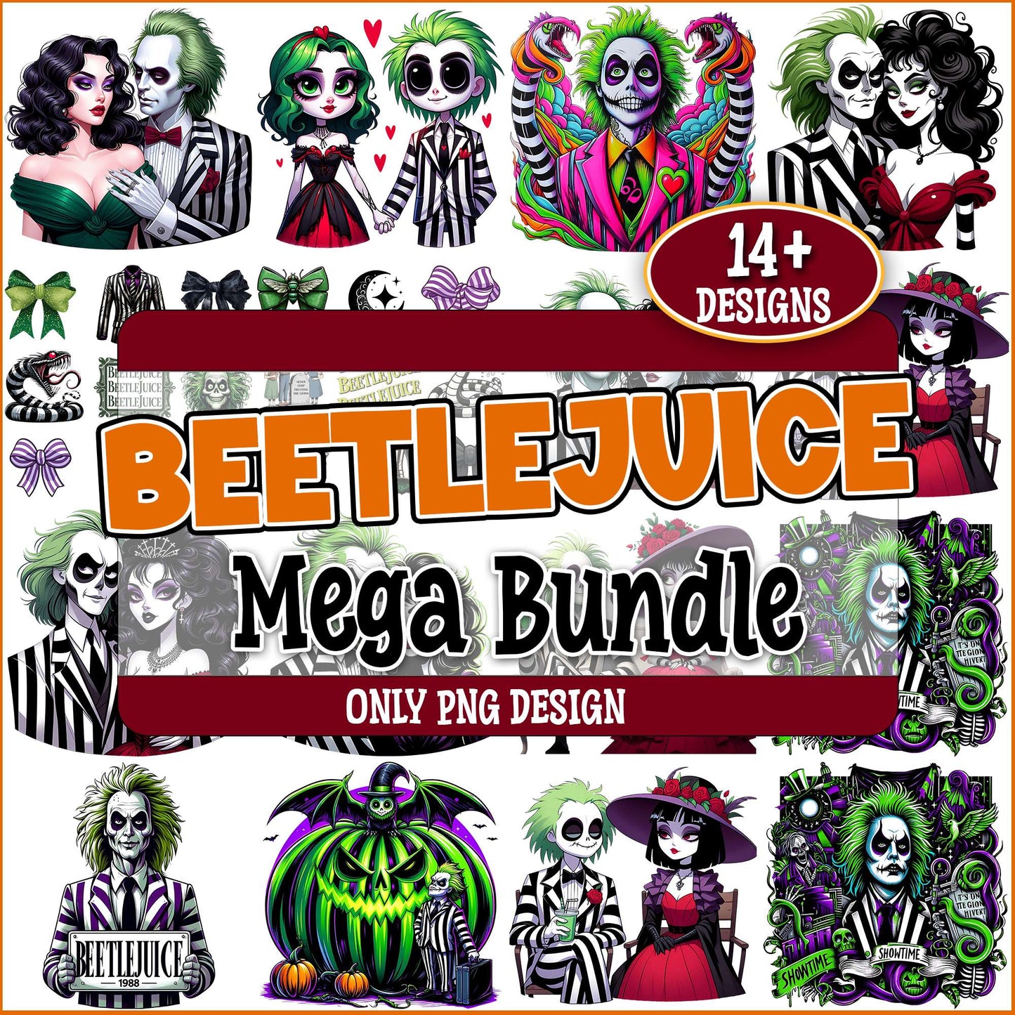 Beetlejuice designs png bundle