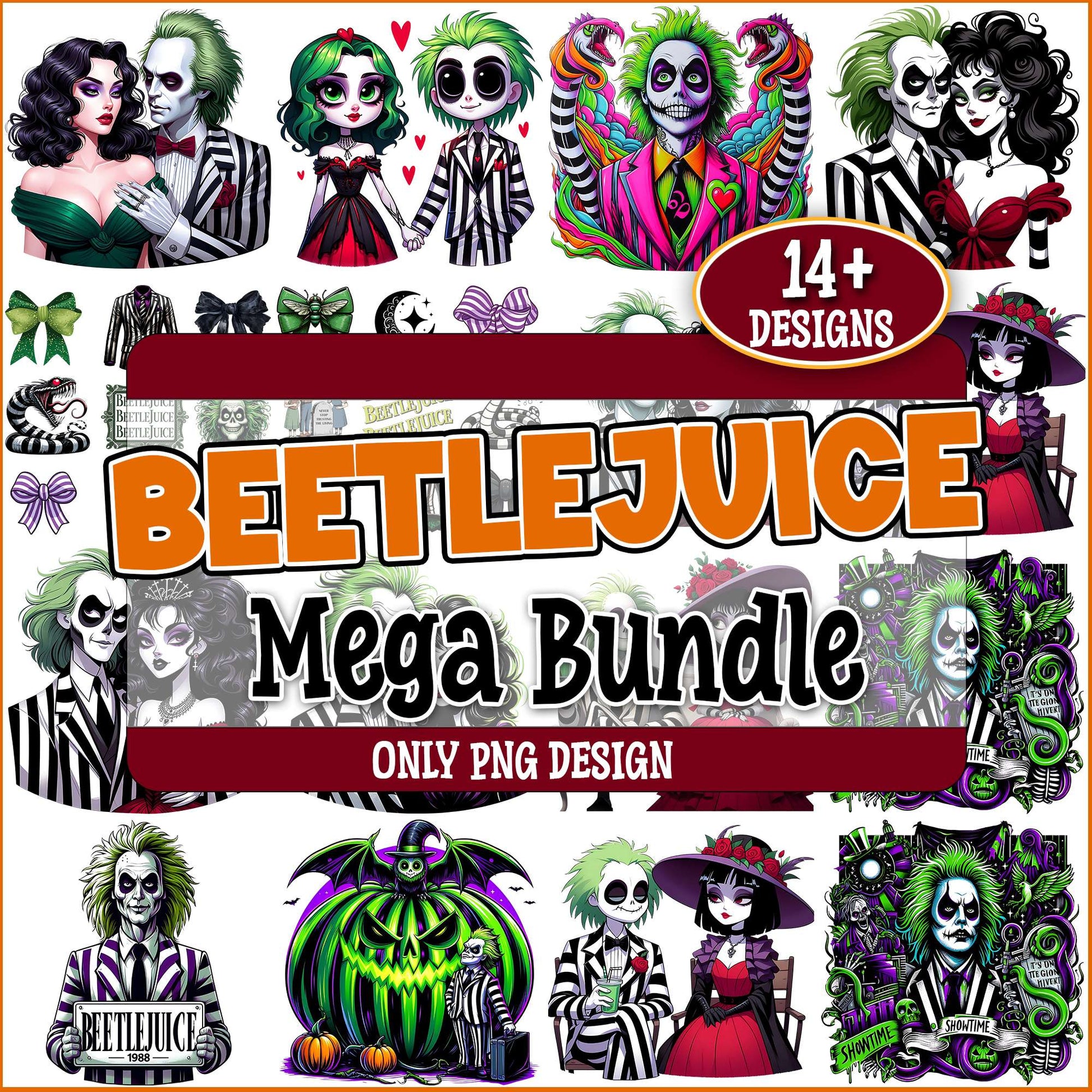 Beetlejuice designs png bundle