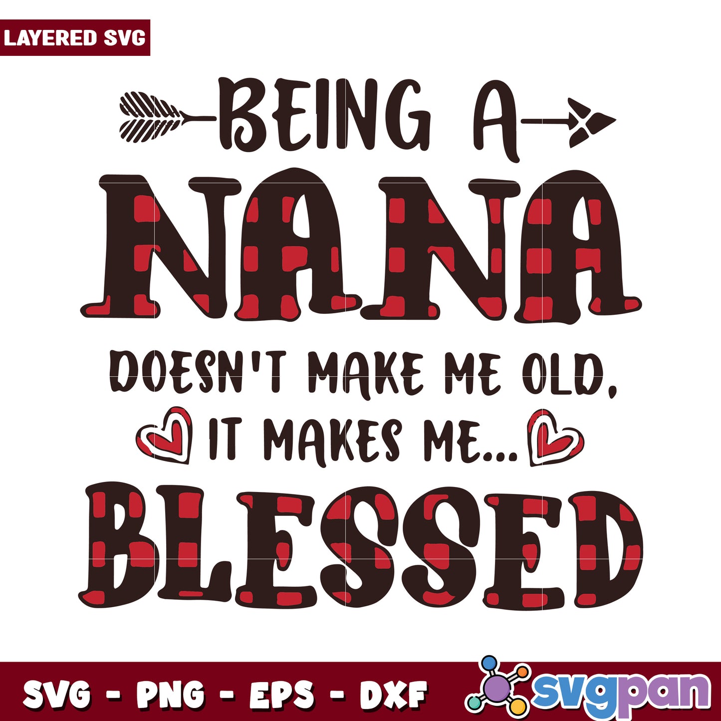 Being a Nana does not make me old, it makes me blessed SVG design