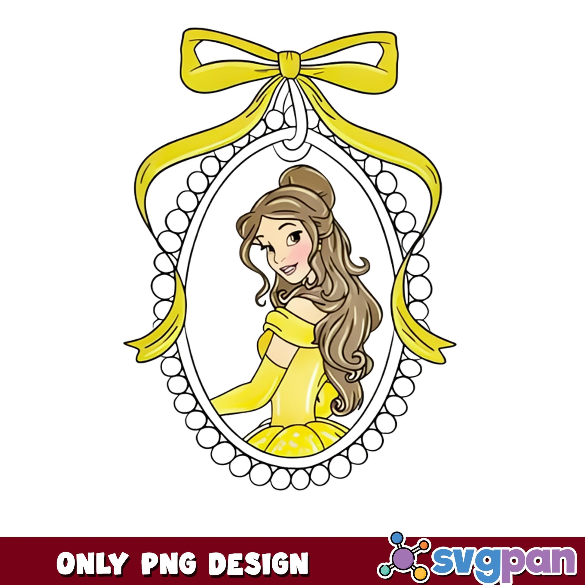 Belle Cameo Locket PNG, Disney Princess PNG, Beauty And The Beast PNG