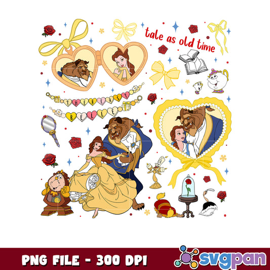 Belle princess picture frame png, disney beauty and the beast png, disney princess png