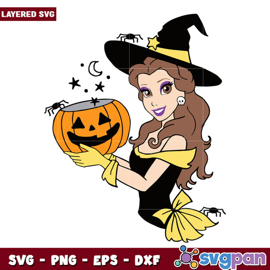 Belle witch halloween design svg, halloween costumes svg, spirit halloween svg