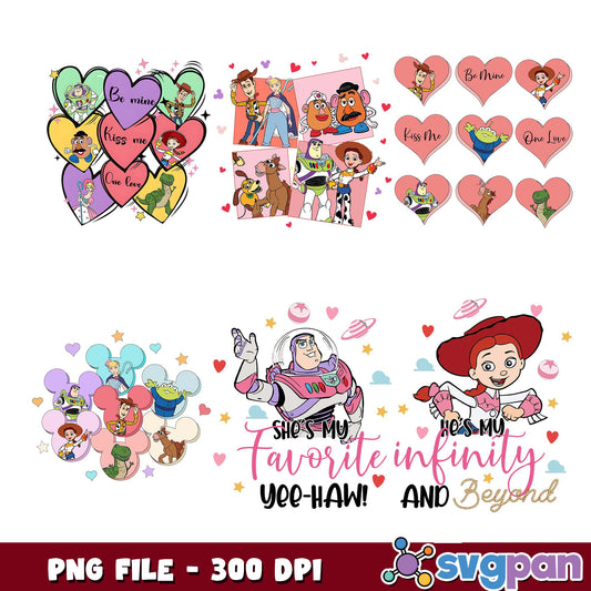 Be mine kiss me one love toy story png bundle