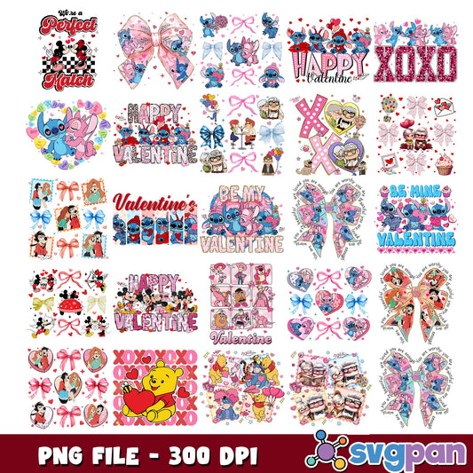 Be my stitch valentine png bundle