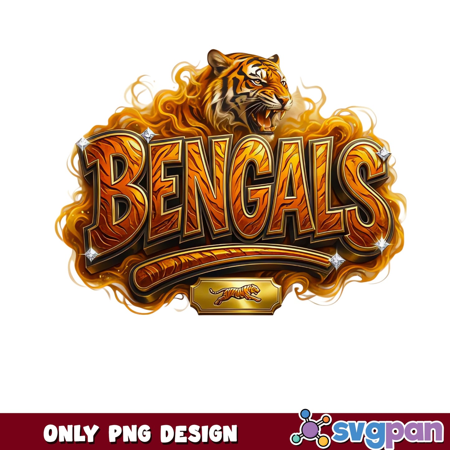 Bengals Tiger Football PNG, Cincinnati Bengals PNG, NFL PNG