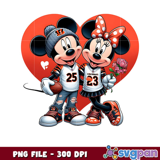 Bengals mickey and minnie png, amrican football games​ png, nfl schedule​ png
