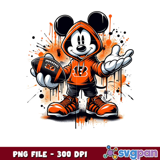 Bengals mickey mouse png, nfl png, nfl cartoon characters png