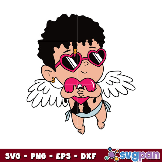 Benito bad bunny valentine angel svg, bad bunny benito svg