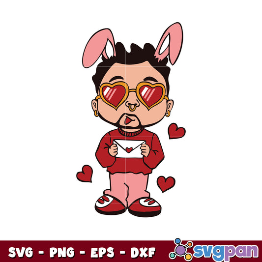 Benito bad bunny valentine love svg, bad bunny benito svg