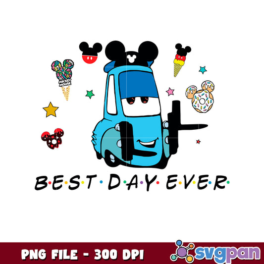 Best day ever blue cars png, disney tickets png, cars movie png