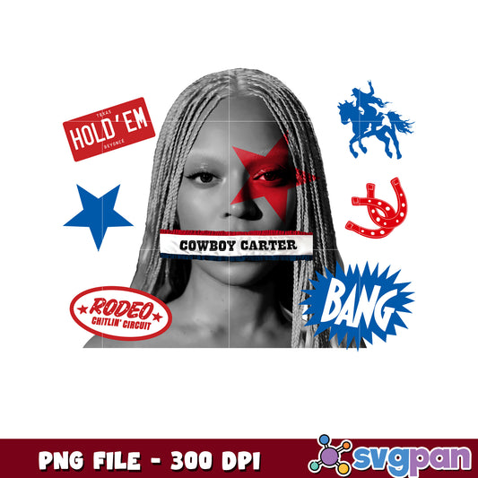 Beyoncé cowboy carter tour 2025 png, country style png, music concert png