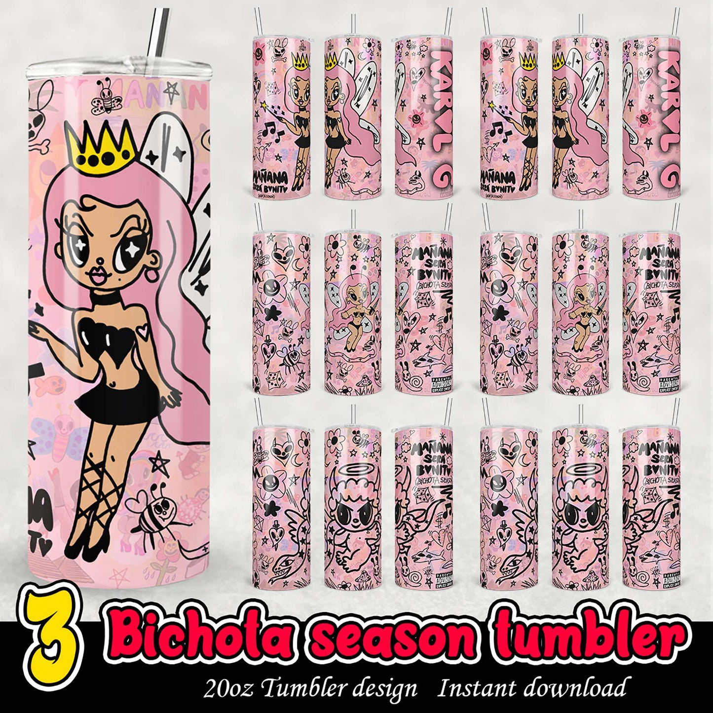 Bichota Season Tumbler PNG Bundle Download