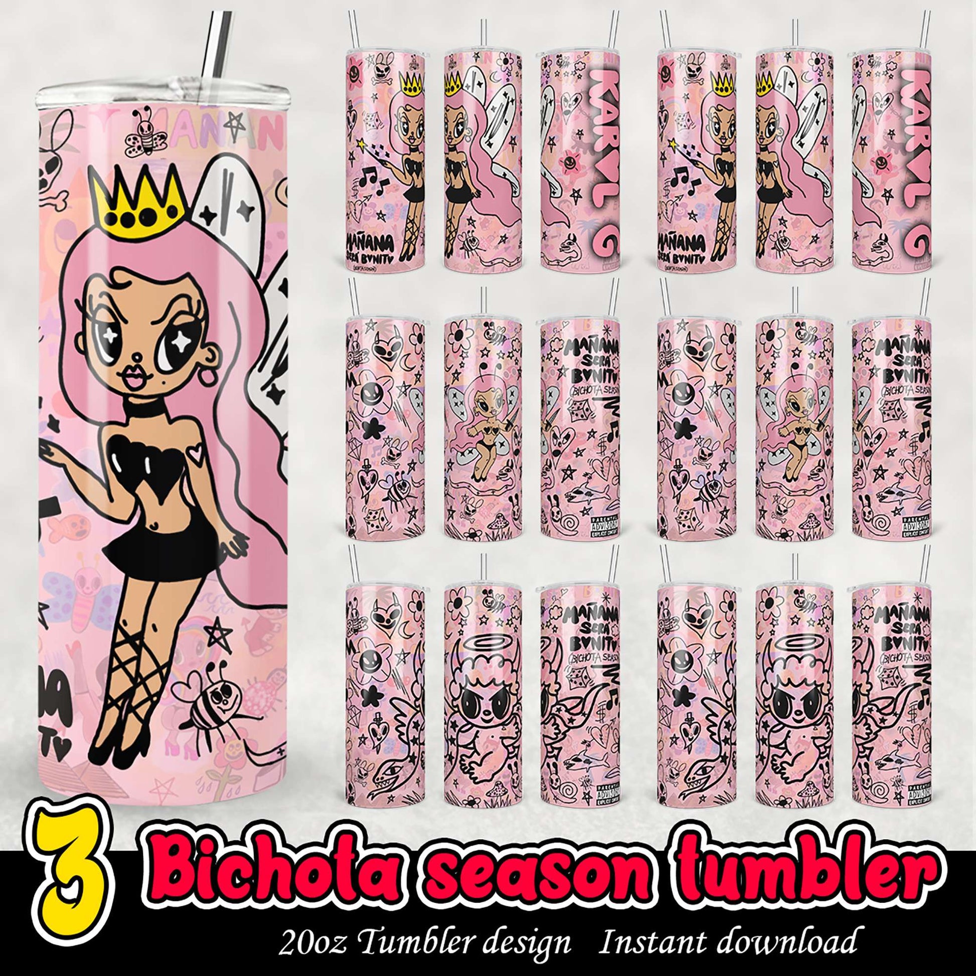 Bichota Season Tumbler PNG Bundle Download