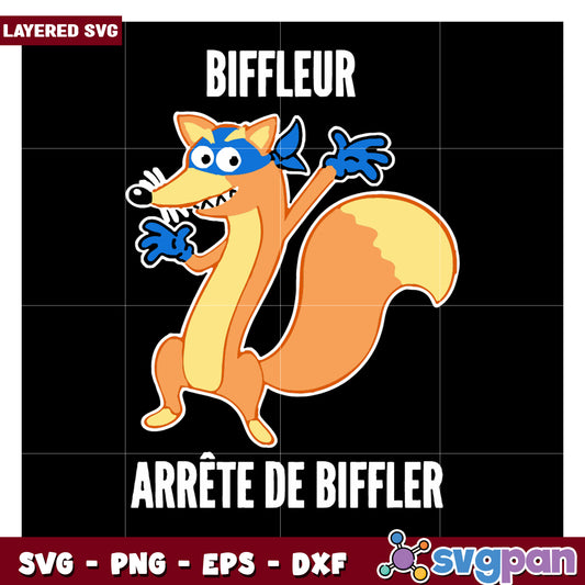 Biffleur Cartoon Fox Graphic Design, Perfect for Fun Projects