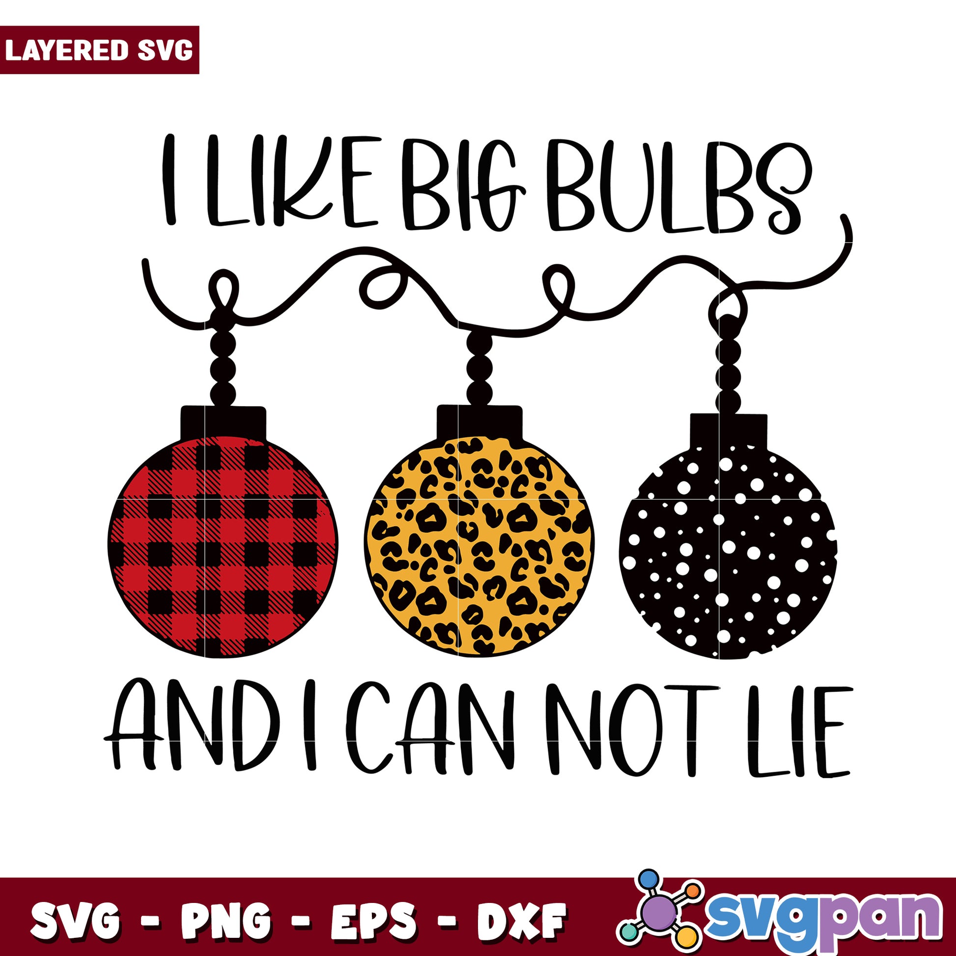 Big Bulbs Ornament Design for Crafts, Perfect for Holiday Projects