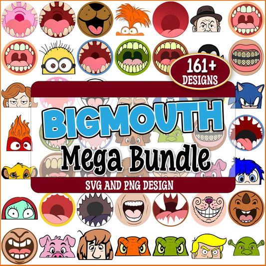 Big Mouth mug bottom svg bundle