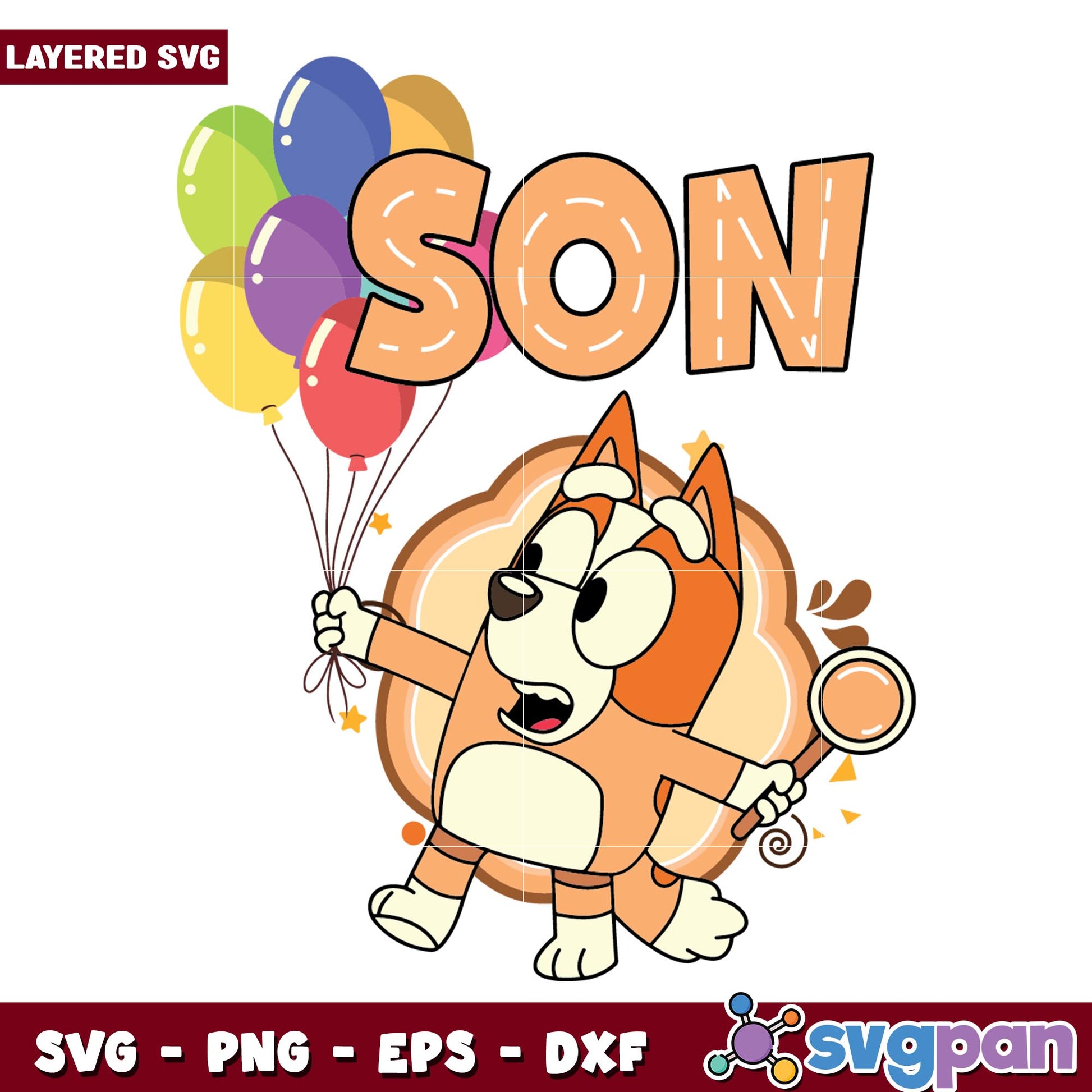 Bigo son svg, bluey character svg, Digital Download