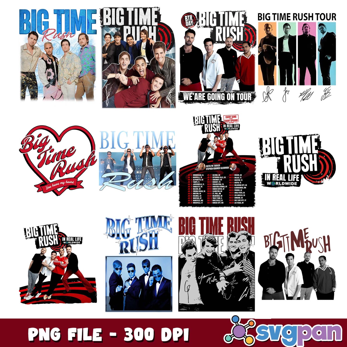 Big time rush tour png bundle