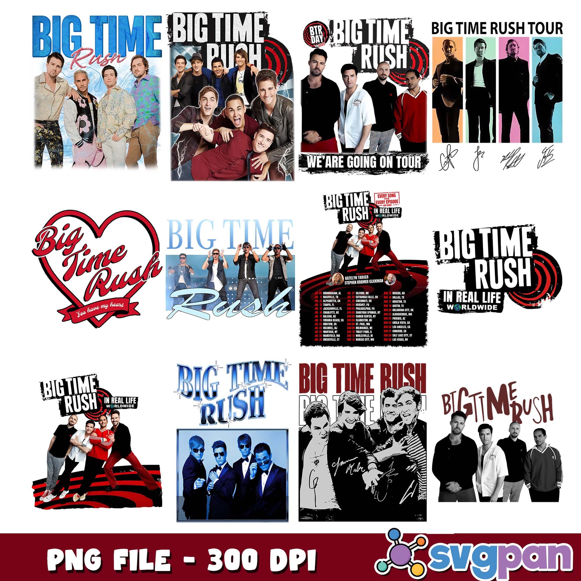Big time rush tour png bundle