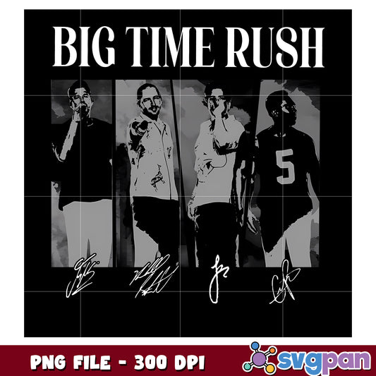 Big time rush white design png, band merch png, concert design png