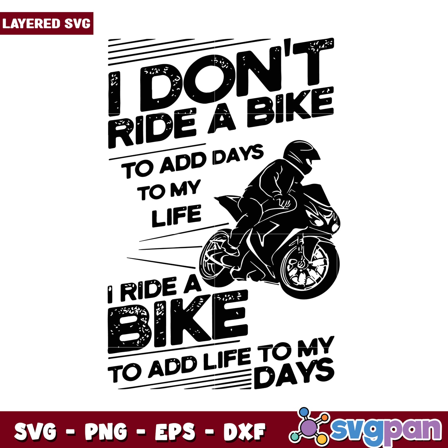 Bike Riding SVG Design, Perfect for Motorcycle Enthusiasts Decor