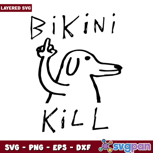 Bikini Kill Dog SVG Design, Perfect for Creative Projects