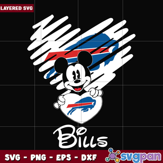 Bills heart svg, nfl svg, national football league svg