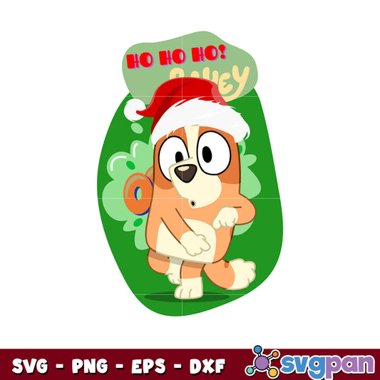 Bingo Ho Ho Ho bluey dog christmas svg, bluey character svg
