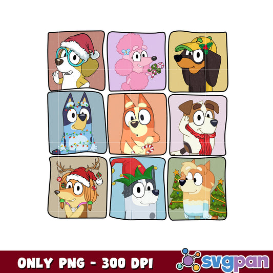 Bingo and friends christmas png