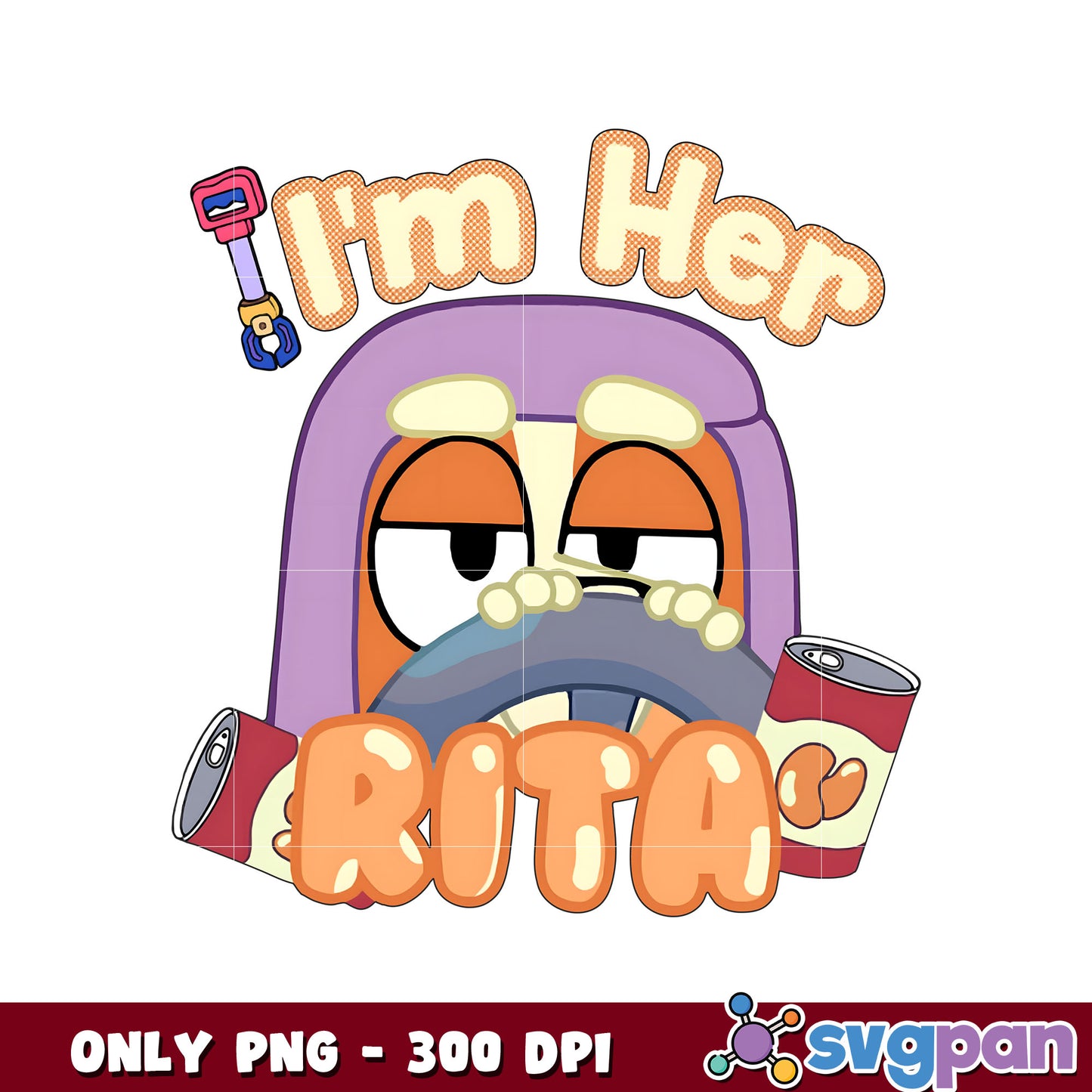 Bingo bluey I'm her rita png, bluey character png, bluey png