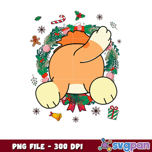 Bingo butt funny png, christmas​ lights png, bluey christmas png