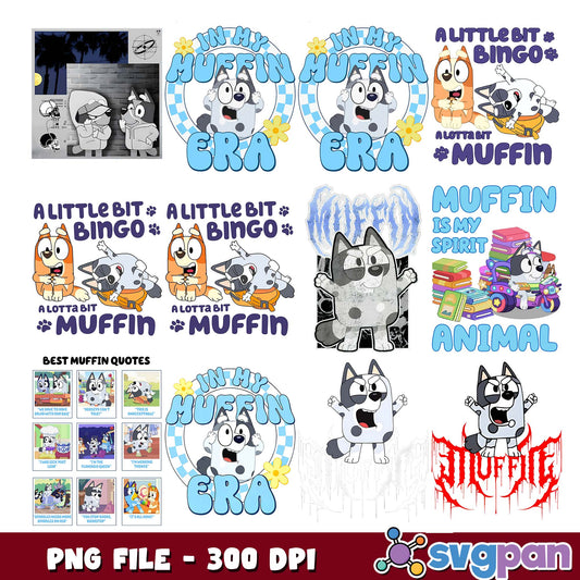 Bingo muffin bluey png bundle