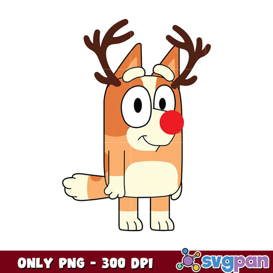 Bingo rudolph the red nosed reindeer png, bluey christmas png