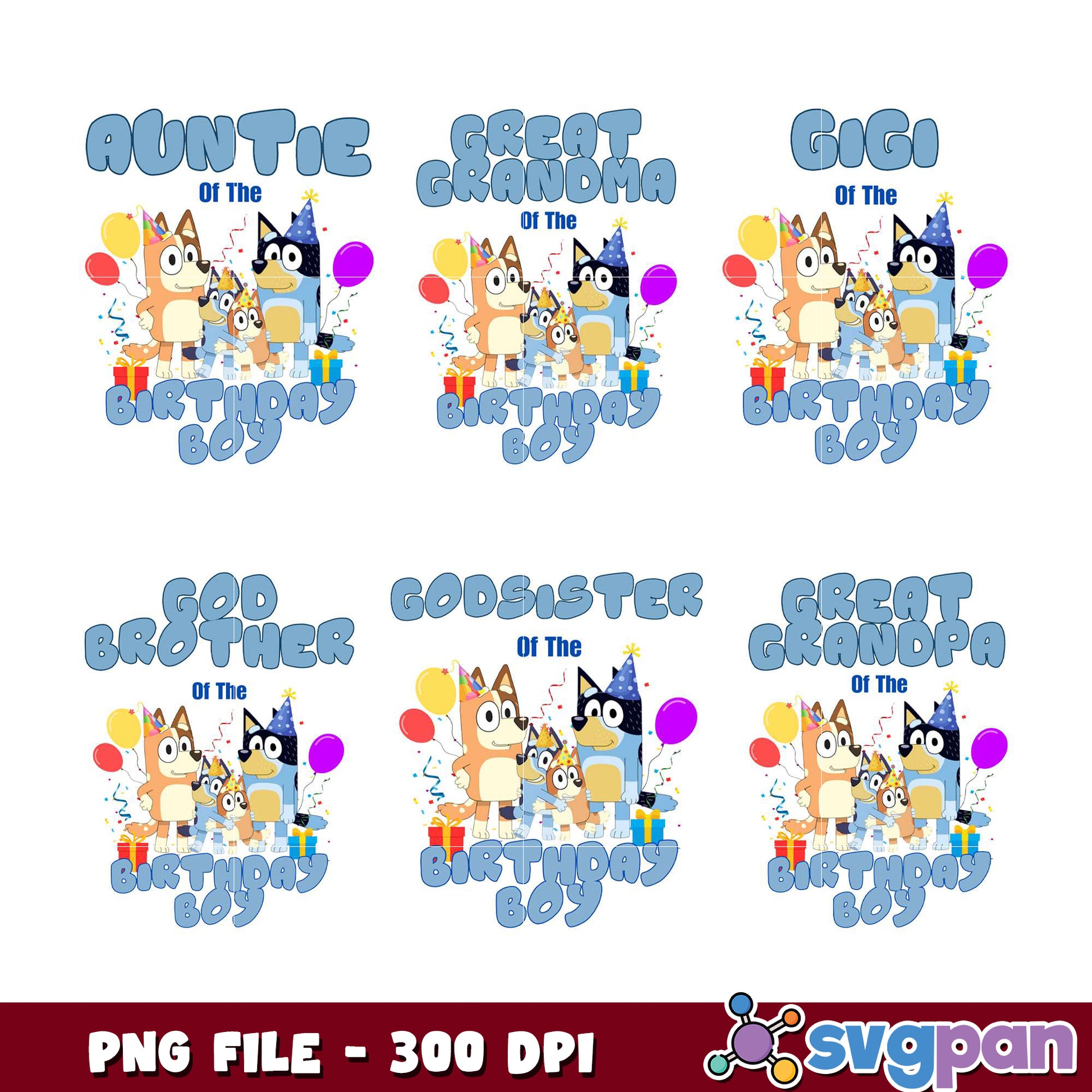 Birthday Boy Family Bundle PNG File for Celebrations