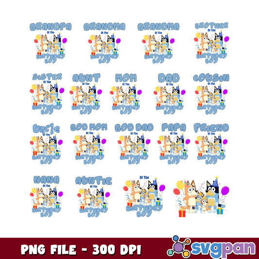 Birthday Boy Family Members PNG Bundle Design 300 DPI