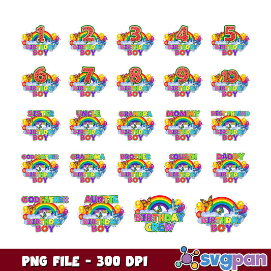 Birthday Boy PNG Bundle 1-10 & Family