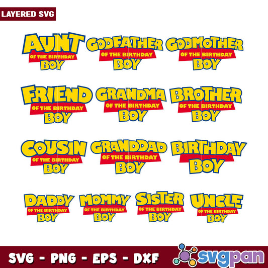 Birthday Boy SVG Bundle Family Titles