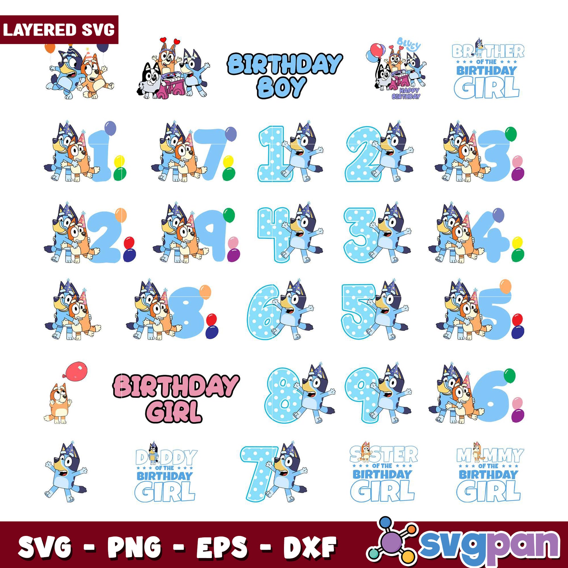 Birthday Celebration SVG Bundle for Kids Parties