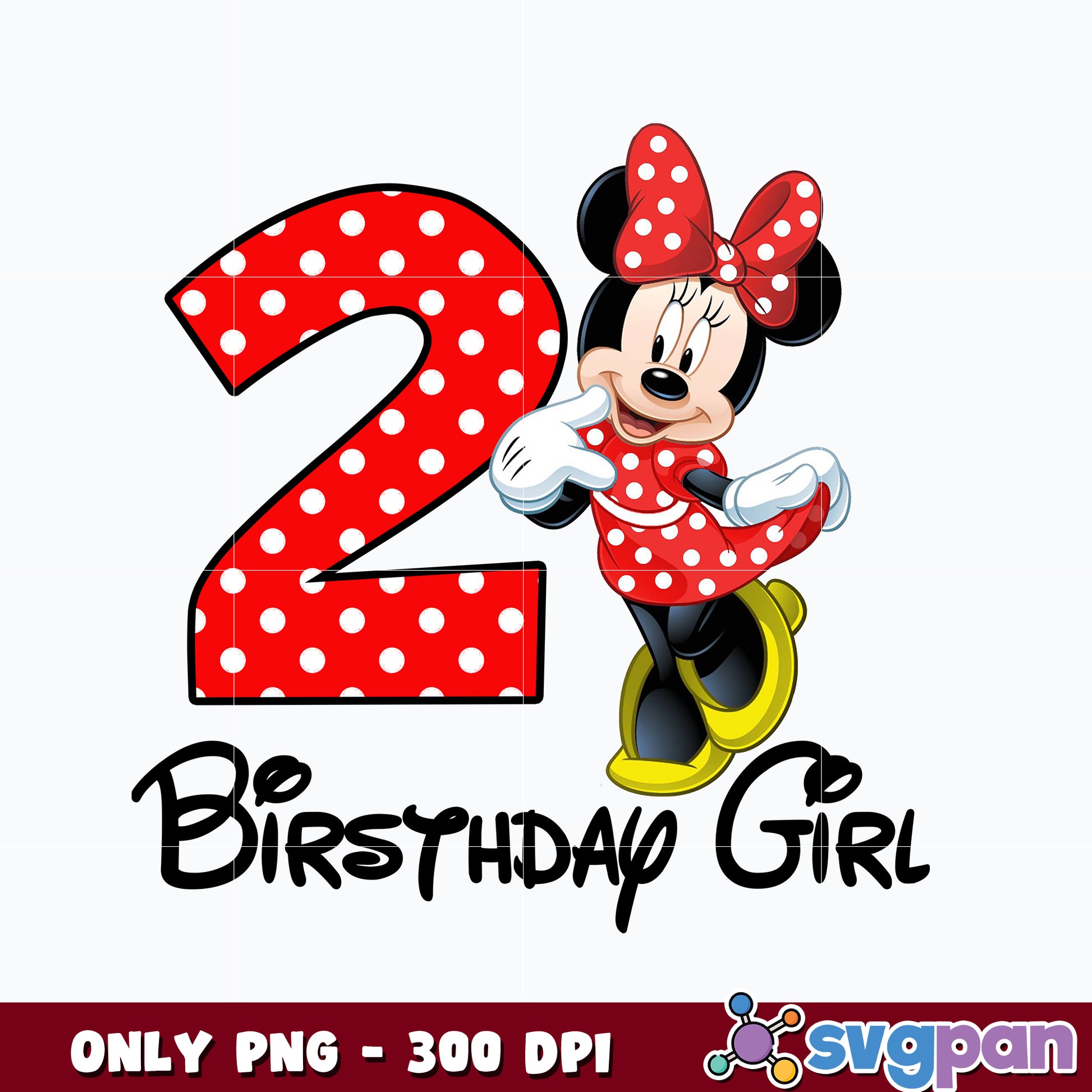 Minnie mouse 2nd brithday girl png 