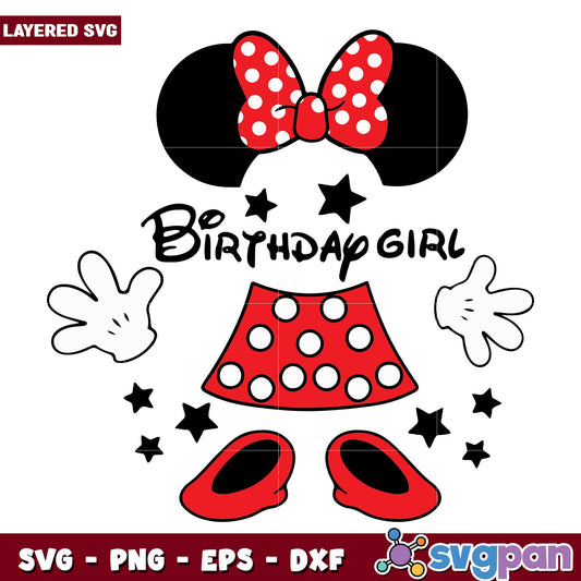 Birthday Girl Minnie Mouse svg, Disney characters svg, digital download