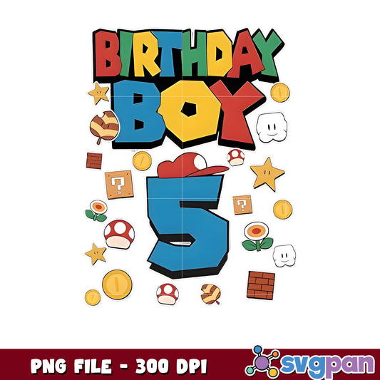 Birthday boy 5 mario png, mario games png, mario characters png