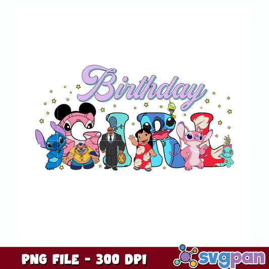 Birthday boy pink design png, lilo and stitch the movie png, disney png