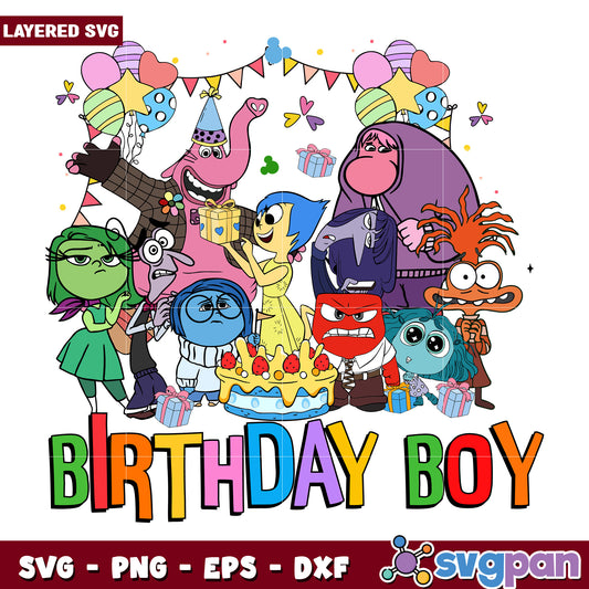 Birthday boy png, disneyland png,  inside out png